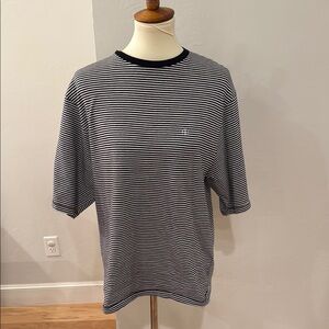 Anine Bing Black and White Striped Short Sleeve Tee